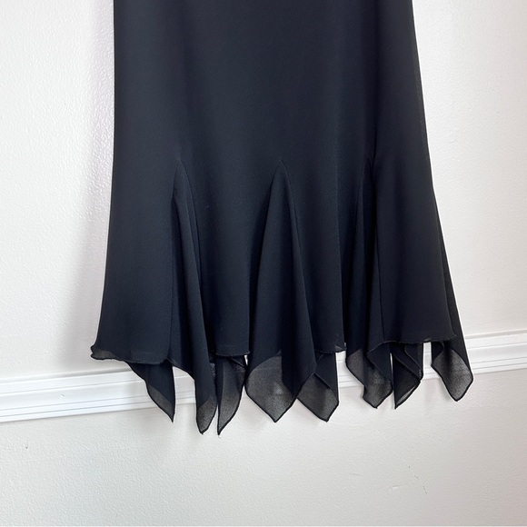 Ronni Nicole Black Midi Skirt M Flouncy Hanky Hem Witchy Whimsigoth Y2K Vintage - Picture 8 of 14